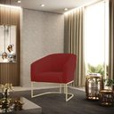 Ver imagem 1 de Poltrona Sala Decorativa Stella Base Industrial Champanhe Veludo Marsala D03 - D’Rossi