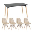 Ver imagem 1 de Conjunto de Mesa Eames 120 X 80cm Preto + 4 Cadeiras Eames Botonê