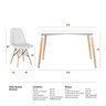 Conjunto Mesa Retangular 120 X 80cm Branco + 4 Cadeiras Eames Eiffel Botonê Cinza Claro - 9