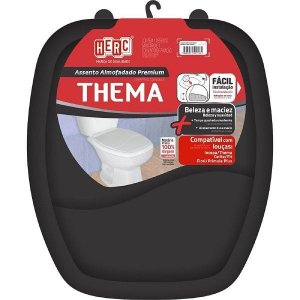 Assento Almofadado Thema Preto 2398 Herc