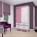 Ver imagem 1 de Guarda-Roupa Solteiro 2 Portas de Correr 4 Gavetas Flex Color Briz