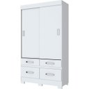 Ver imagem 4 de Guarda-Roupa Solteiro 2 Portas de Correr 4 Gavetas Flex Color Briz