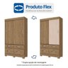 Guarda-Roupa Solteiro 2 Portas de Correr 4 Gavetas Flex Color Briz - 3