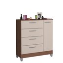 Ver imagem 1 de Cômoda Sapateira Encanto 4 Gavetas e Porta Cappuccino/ Off White com Pés para Quarto