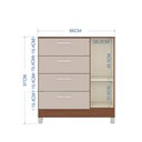 Ver imagem 3 de Cômoda Sapateira Encanto 4 Gavetas e Porta Cappuccino/ Off White com Pés para Quarto