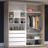 Guarda-roupa Casal 2 Portas 4 Gavetas 100% Mdf Galiano Grann/cinza Cobalto 9902e1 - Foscarini - 2