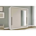 Ver imagem 1 de Guarda Roupa Casal 2 Portas de Correr (1 C/ Espelho) e 2 Gavetas Valência Branco/creme - Politorno
