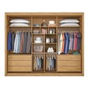 Ver imagem 2 de Guarda Roupa Casal 6 Gavetas com Espelho - Bragança-peroba/off White - Móveis Europa