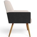 Ver imagem 7 de Kit 03 Poltronas Decorativa Maria W01 Pés Palito Linho Cru Couríssimo Preto - Lyam Decor