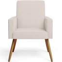 Ver imagem 6 de Kit 03 Poltronas Decorativa Maria W01 Pés Palito Linho Cru Couríssimo Preto - Lyam Decor