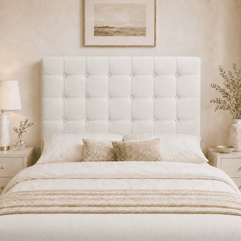 Cabeceira Ana Estofada Suede p/ Cama Box Casal King 195cm Quarto