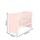 Ver imagem 3 de Conjunto Infantil Doce Sonho Rosa: Berço Doce Sonho + Kit Rodízios + Cômoda Doce Sonho + Guarda-