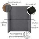 Ver imagem 4 de Cabeceira Solteiro 100 cm com Frame Imperial Boucle Cinza Impo