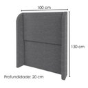 Ver imagem 3 de Cabeceira Solteiro 100 cm com Frame Imperial Boucle Cinza Impo