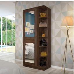 Sapateira 1 Porta com Espelho 6 Prateleiras Duetto Henn - 1