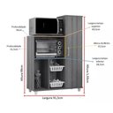 Ver imagem 4 de Balção Armario Microondas C/ Fruteira e Porta Anne Mel Grafite Madine