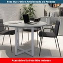 Ver imagem 2 de Mesa de Reunião Redonda P25 Pandin 110 Cm (largura) Tampo Mdp Cinza Pé Aço Tubular Branco
