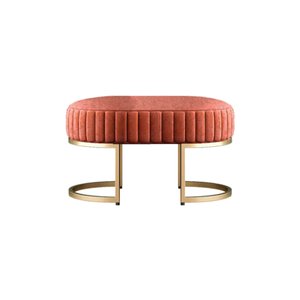 Recamier Puff Glow Veludo Terracota 75 Cm - Zahav Estofados