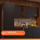 Ver imagem 6 de Armário de Cozinha Completa com Adega 10 Portas 4 Gavetas Favorita Preto/Nature