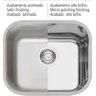 Cuba Retangular para Cozinha 40x34x17 Número 0 com Válvula de 4.1/2 e Escape Inox Acetinado - 2