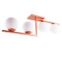 Ver imagem 1 de Plafon Assimétrico Industrial com Globo Leitoso Fosco Havana 04 Lâmpadas E27: Cobre