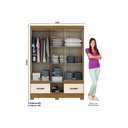 Ver imagem 2 de Guarda Roupa 5 Portas e 2 Gavetas c/ Espelho Briz B60 Nature/Off White - Henn