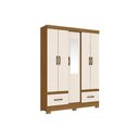 Ver imagem 1 de Guarda Roupa 5 Portas e 2 Gavetas c/ Espelho Briz B60 Nature/Off White - Henn