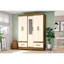 Ver imagem 3 de Guarda Roupa 5 Portas e 2 Gavetas c/ Espelho Briz B60 Nature/Off White - Henn