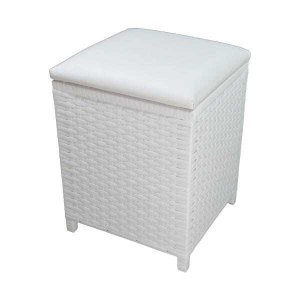 Cesto Pufe em Fita 35x35x48cm Branco