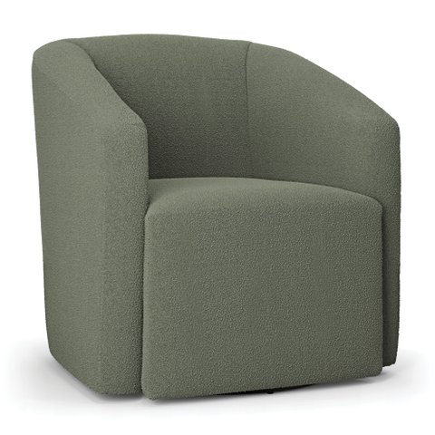 Poltrona Sala de Estar Base Giratória Stella Max Bouclê Menta D03 - D'Rossi