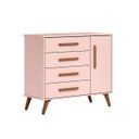 Ver imagem 3 de Cômoda Sapateira 4 Gavetas 1 Porta Q Encanto Retrô Mdf: Rosa