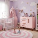 Ver imagem 2 de Cômoda Sapateira 4 Gavetas 1 Porta Q Encanto Retrô Mdf: Rosa