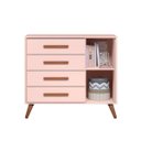 Ver imagem 7 de Cômoda Sapateira 4 Gavetas 1 Porta Q Encanto Retrô Mdf: Rosa