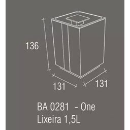 Lixeira One 1,5 Litros Preta Zen Design - 2