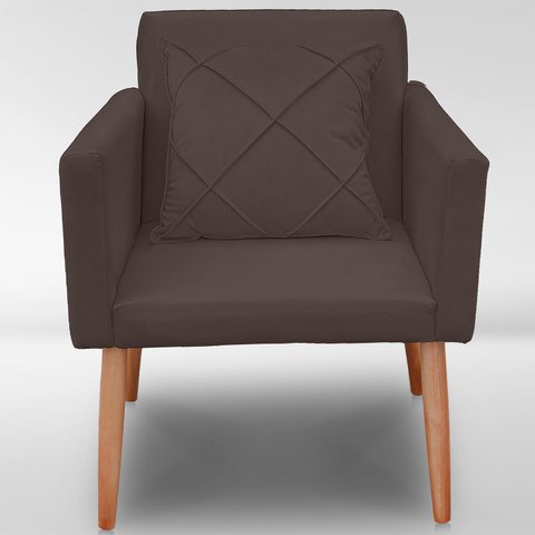 Cadeira Poltrona para Sala Quarto Confortável e Reforçada Agata :marrom