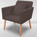 Ver imagem 3 de Cadeira Poltrona para Sala Quarto Confortável e Reforçada:marrom