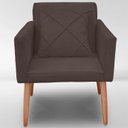 Ver imagem 1 de Cadeira Poltrona para Sala Quarto Confortável e Reforçada:marrom