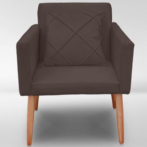 Cadeira Poltrona para Sala Quarto Confortável e Reforçada:marrom