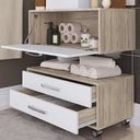 Ver imagem 2 de Conjunto Gabinete de Banheiro com Balcão Painel Gabinete Nichos