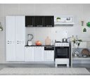 Ver imagem 6 de Cozinha Compacta/ Completa de Aço Amanda com Tampo Armário de Cozinha Balcao Branca/preto Itatiaia