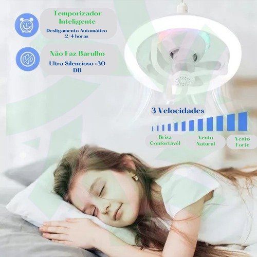 Ventilador de Teto 360º Led Quente/frio Rgb Aromaterapia 60w:branco - 3