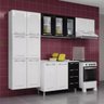 Cozinha Aço Completa Criativa com Gabinete Tampo Aéreo Vidro - Branca e Preto Itatiaia - 1