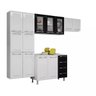 Cozinha Aço Completa Criativa com Gabinete Tampo Aéreo Vidro - Branca e Preto Itatiaia - 4