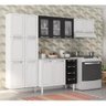 Cozinha Aço Completa Criativa com Gabinete Tampo Aéreo Vidro - Branca e Preto Itatiaia - 5