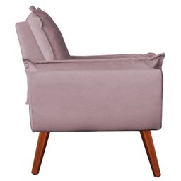 Poltrona Opala Decorativa Veludo Rosê - D'Rost - 2