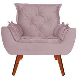 Poltrona Opala Decorativa Veludo Rosê - D'Rost - 1