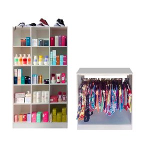 Armário Colméia e Balcão Arara Loja de Roupas Magia Móveis 1 COLMÉIA BIA + 1 BALCÃO ARARA CAROL