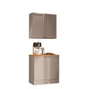 Ver imagem 2 de Cozinha Modulada Compacta Americana 2 Peças com Balcão 2 Portas Tampo Unna Griss