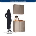 Ver imagem 4 de Cozinha Modulada Compacta Americana 2 Peças com Balcão 2 Portas Tampo Unna Griss