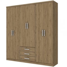 Guarda-Roupa Casal 6 Portas 3 Gavetas Caju Henn - 1 Guarda-Roupa Casal 6 Portas 3 Gavetas Caju Henn - 1